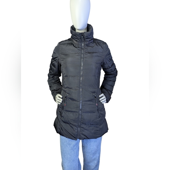 Dynamics Jackets & Blazers - Dynamics Geographical Norway Black Quilted Long Puffer Coat Size 8